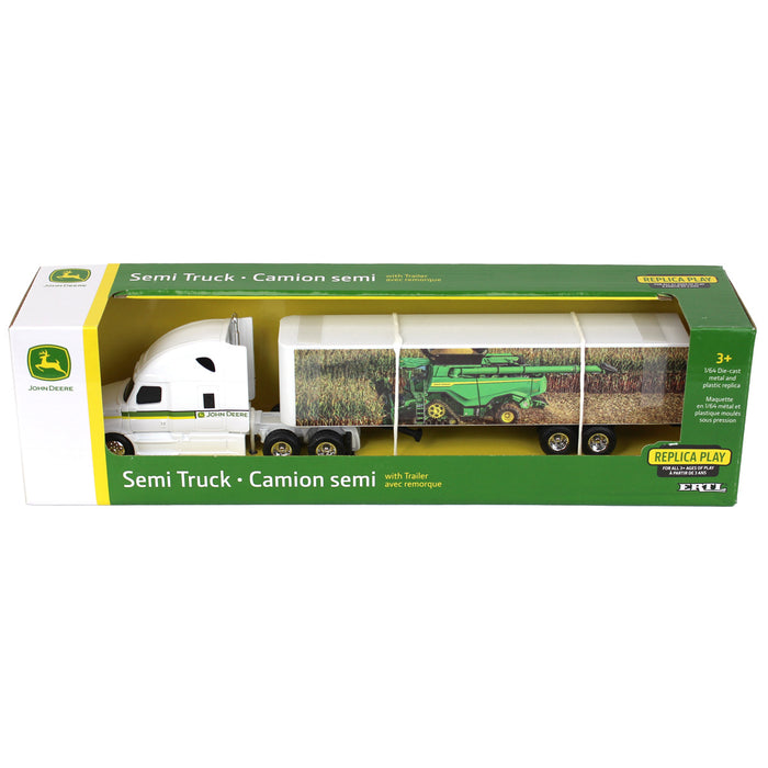 (B&D) 1/64 Freightliner Semi w/ John Deere X9 Combine Graphics on Trailer - Damaged Box