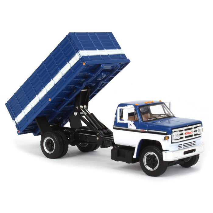 1/64 Dark Blue/White 1970s GMC 6500 Grain Truck, DCP by First Gear