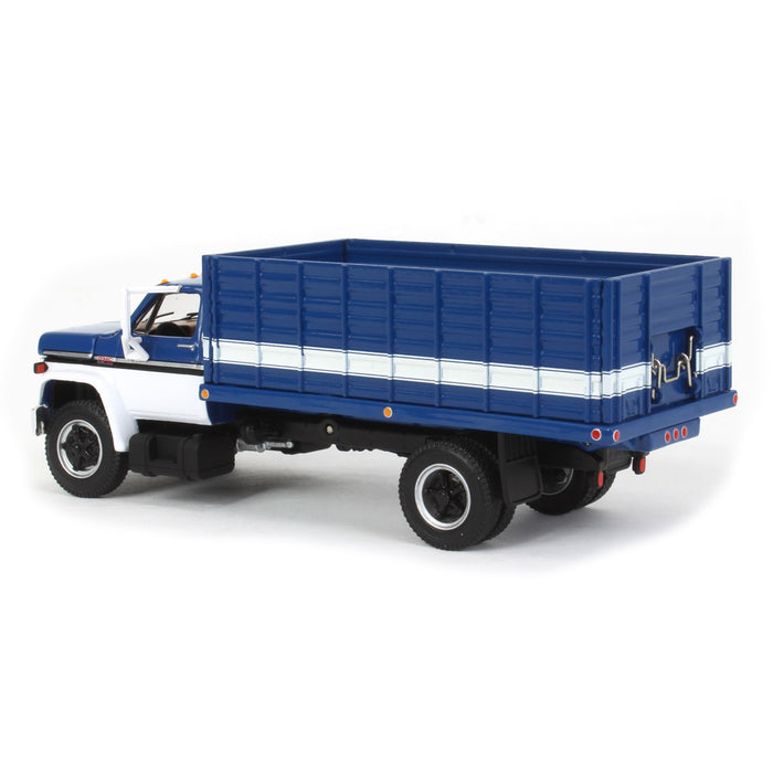 1/64 Dark Blue/White 1970s GMC 6500 Grain Truck, DCP by First Gear