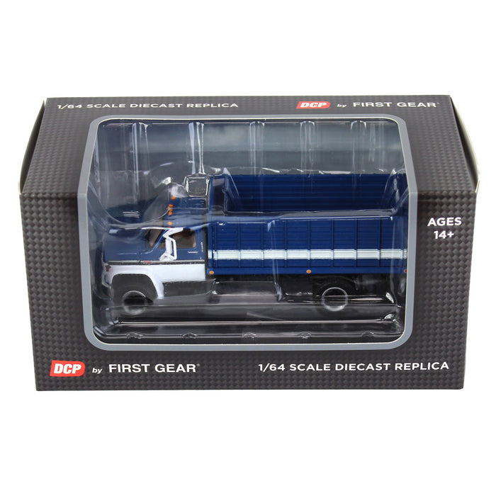 1/64 Dark Blue/White 1970s GMC 6500 Grain Truck, DCP by First Gear