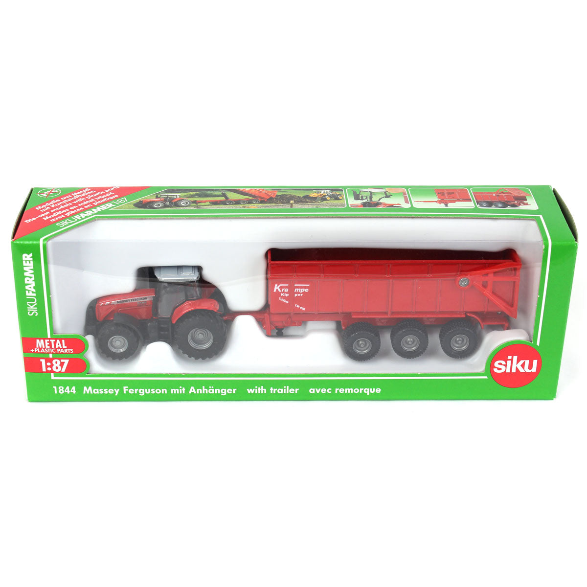 1/87 Massey Ferguson 8480 Tractor with Krampe Dump Trailer by SIKU
