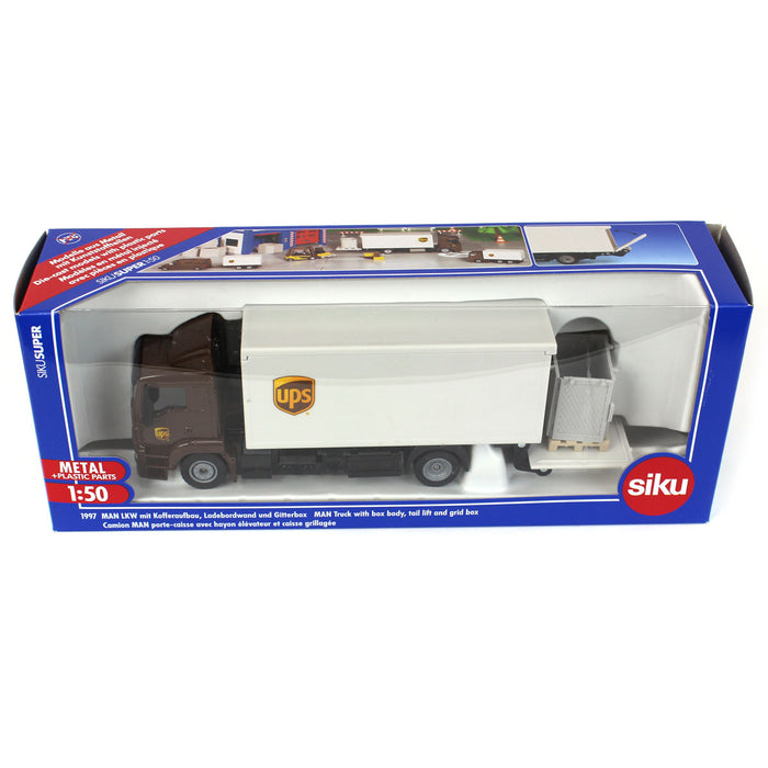 (B&D) 1/50 UPS Transport MAN Box Truck with Liftgate - Damaged Box