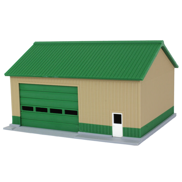 1/64 Tan/Green 40ft x 30ft "Papa's Shop" Farm Shed, 3D Printed