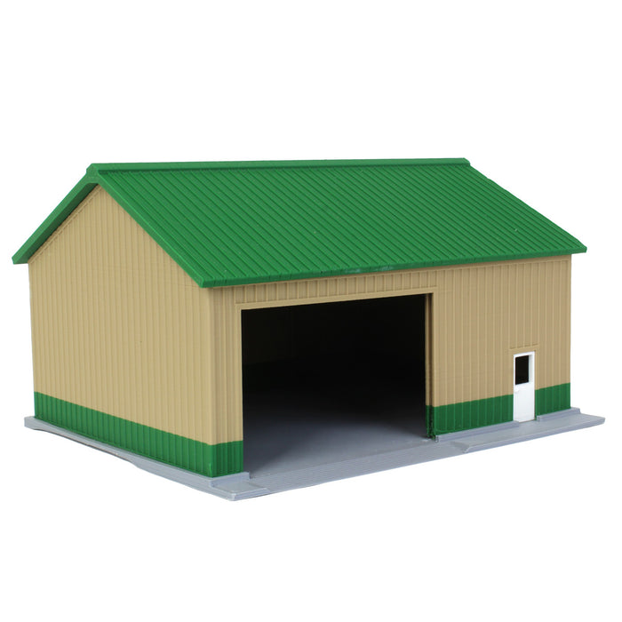 1/64 Tan/Green 40ft x 30ft "Papa's Shop" Farm Shed, 3D Printed