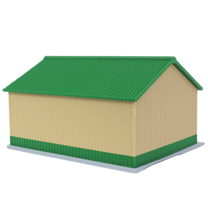 1/64 Tan/Green 40ft x 30ft "Papa's Shop" Farm Shed, 3D Printed