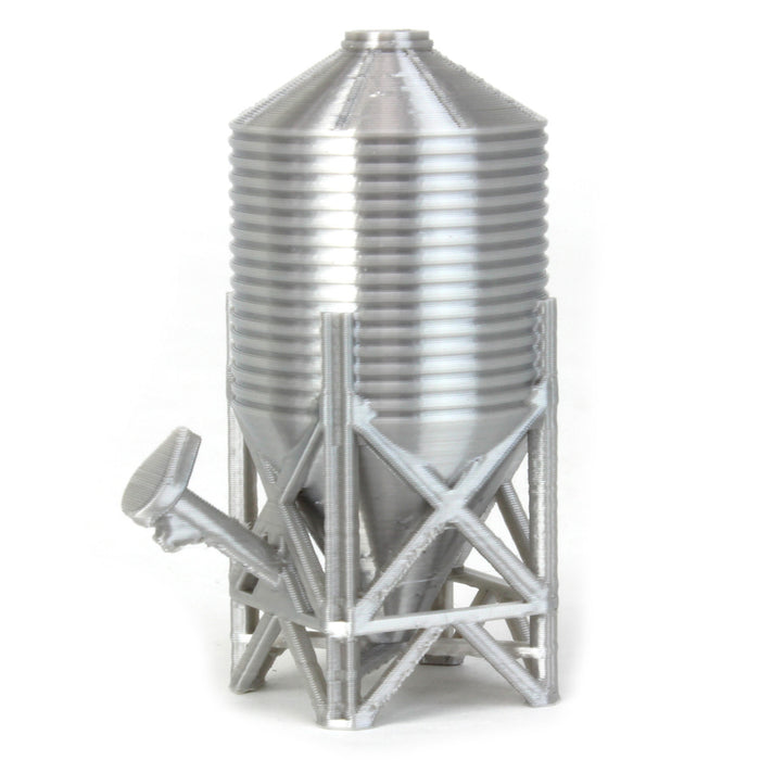 1/64 Bulk Short Stack Hopper Feed Bin with Auger, 3D Printed