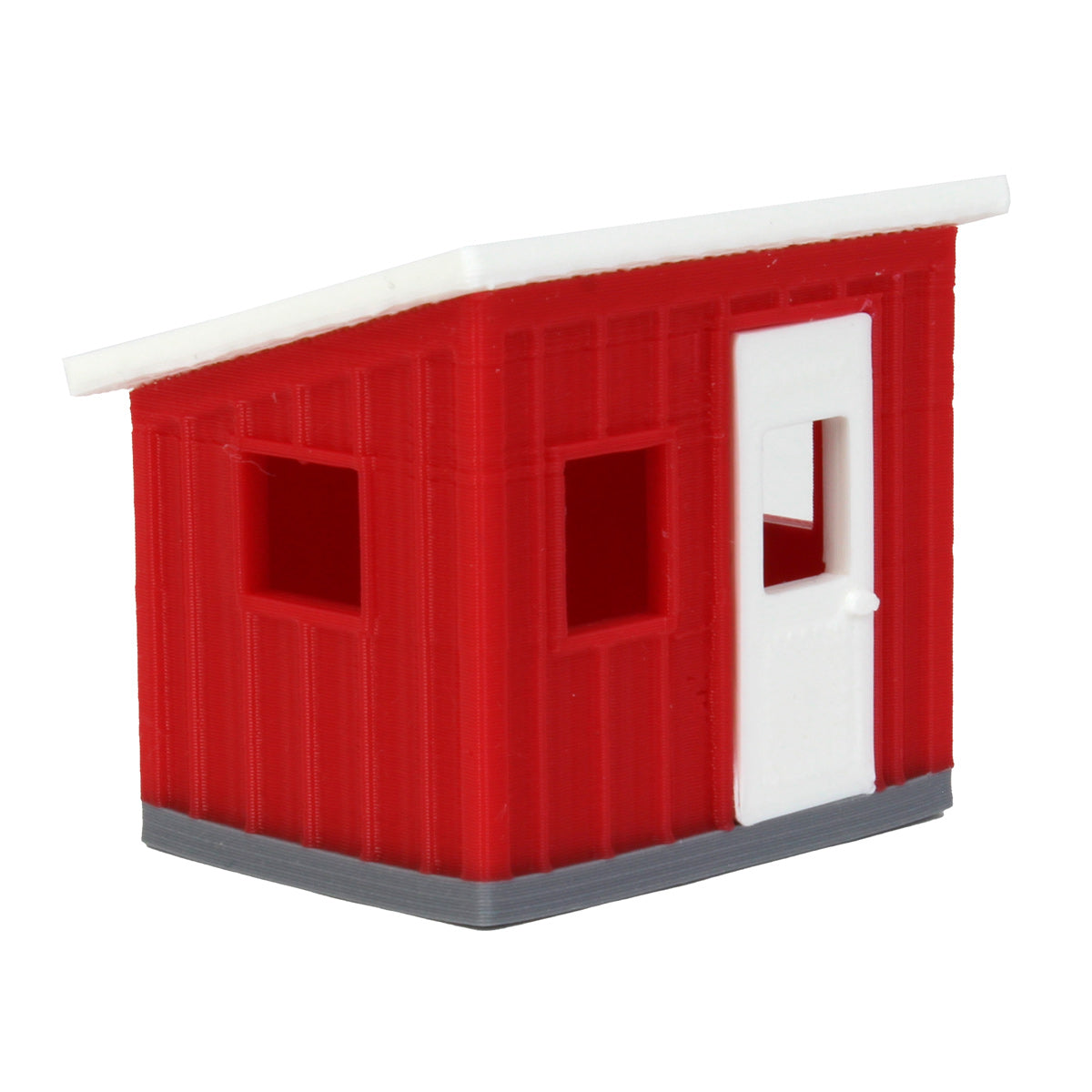 1/64 Red/White Chicken Coop Shed, 3D Printed — Outback Toys