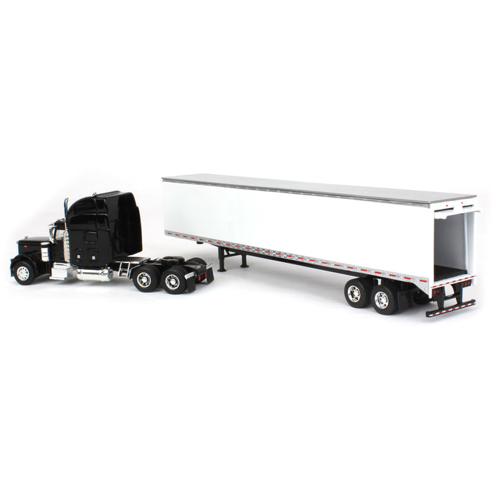 1/64 Black Peterbilt 379 Sleeper & 53ft Trailer with Single Rear Door