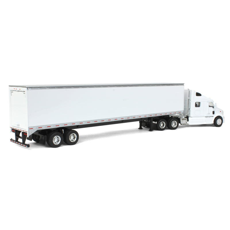 1/64 White Peterbilt 387 with Sleeper and 53' Trailer with Single Rear Door