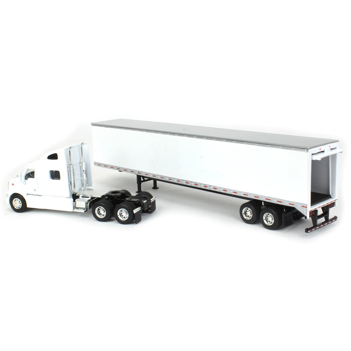 1/64 White Peterbilt 387 with Sleeper and 53' Trailer with Single Rear Door