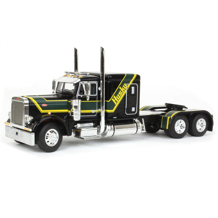 1/64 Black Husky Peterbilt 379 w/ Fontaine Renegade Lowboy & Husky Manure Spreader, DCP by First Gear