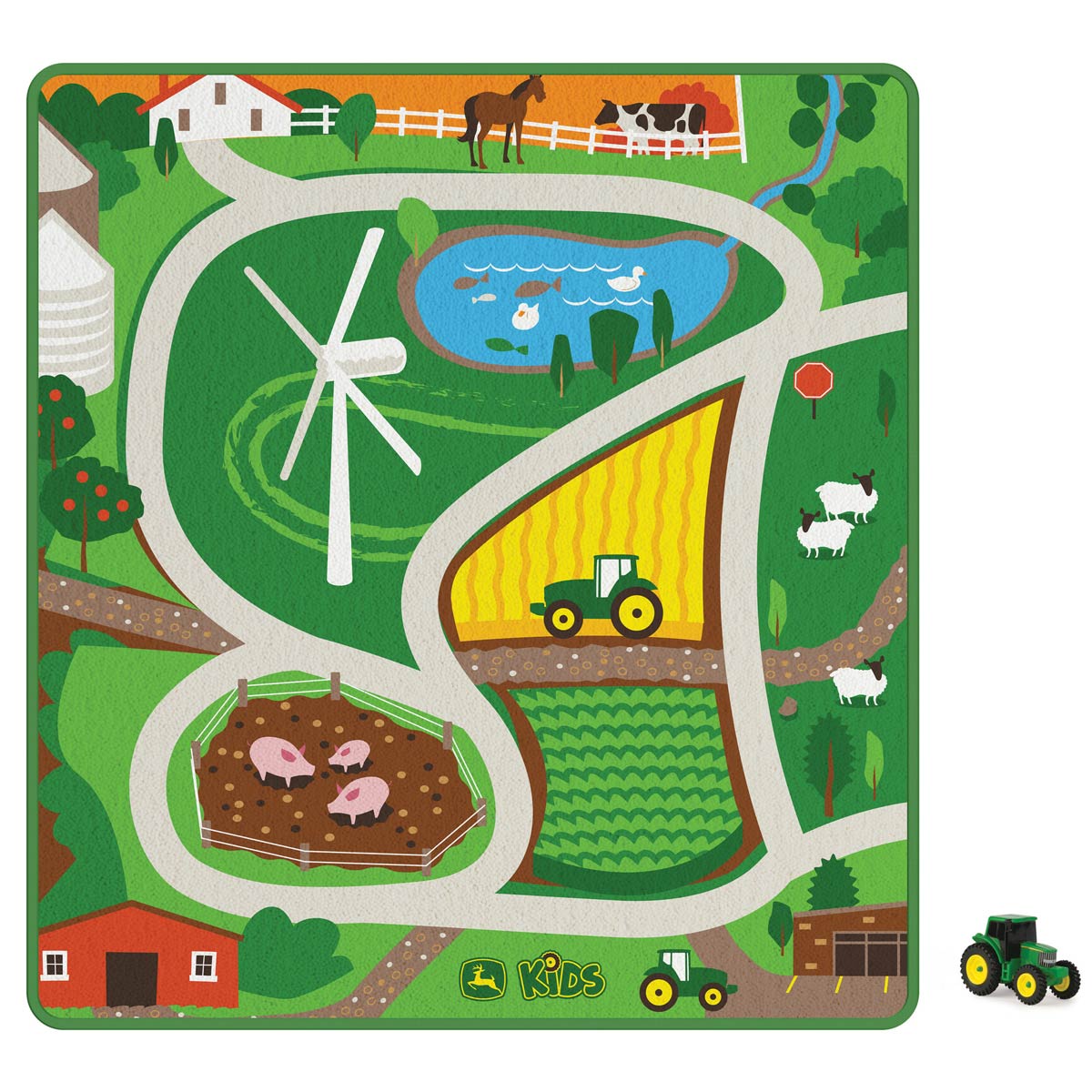 John Deere Kids Playmat with Tractor & Agriculture Theme — Outback