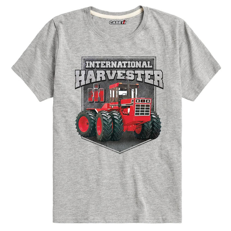 Youth IH Metal Plate Badge 4WD Tractor Short Sleeve T-Shirt