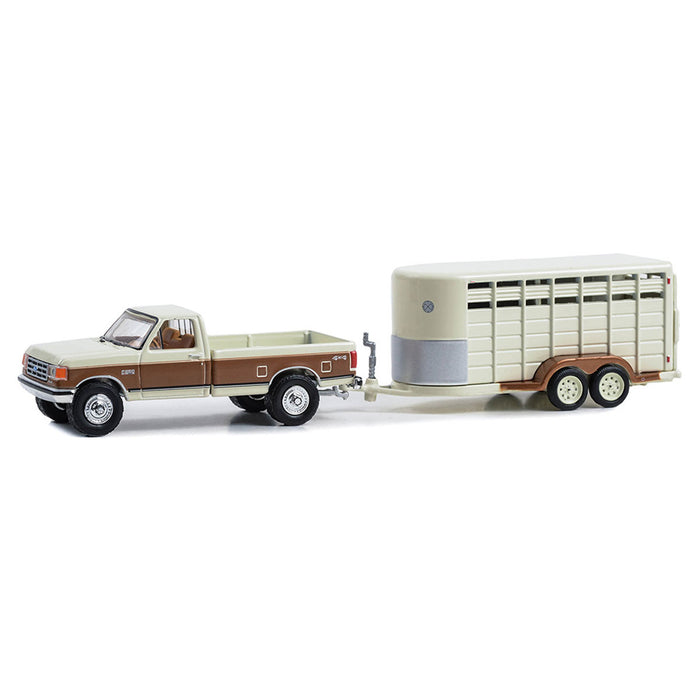 1/64 1991 Ford F-250 XLT Lariat with Livestock Trailer, Hitch & Tow Series 30