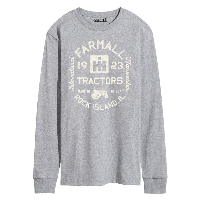 IH Farmall Tractors Rock Island, IL Light Gray Long Sleeve Shirt