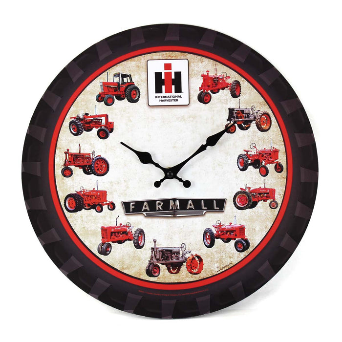 IH Farmall Tractors MDF Clock, 13.5in Round