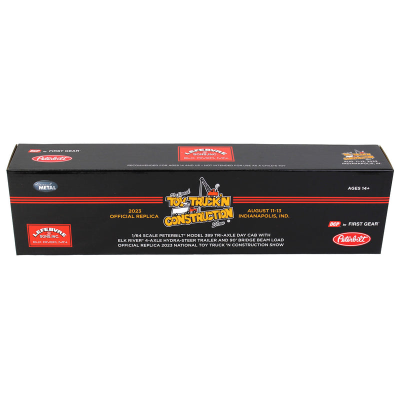 1/64 Peterbilt 389 w/ ERMC Hydra-Steer Trailer & 90' Beam Load, 2023 Nat'l Toy Truck 'N Construction Show