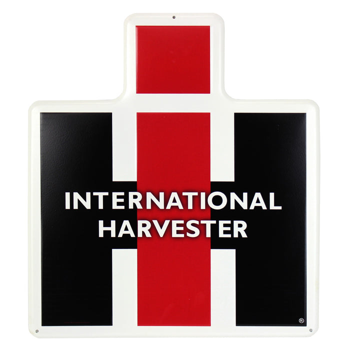 International Harvester IH Logo Die-cut Embossed Metal Sign, 15in x 17in