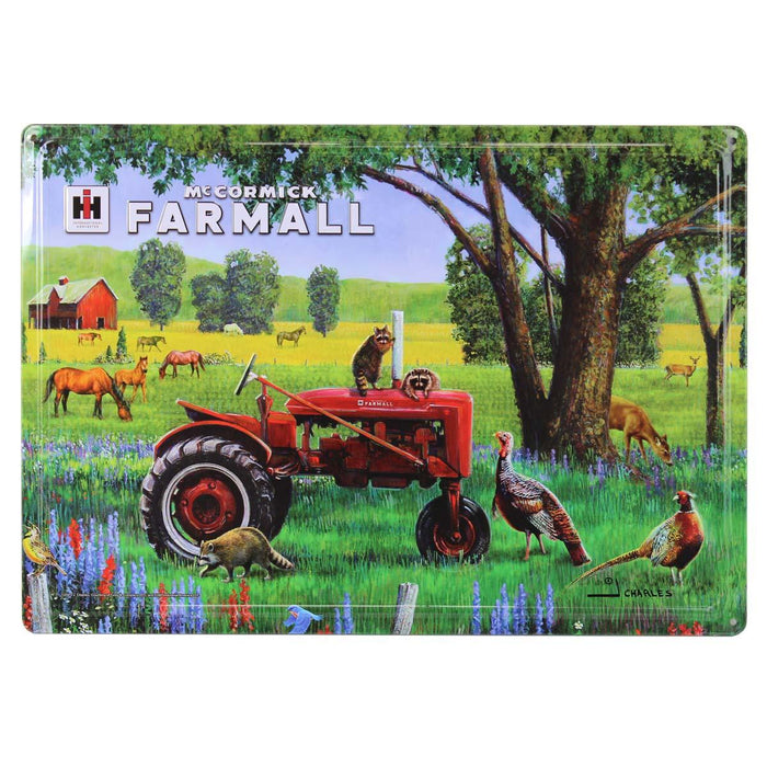 Set of 4 IH McCormick Farmall Embossed Metal Signs, 16.75in x 12in