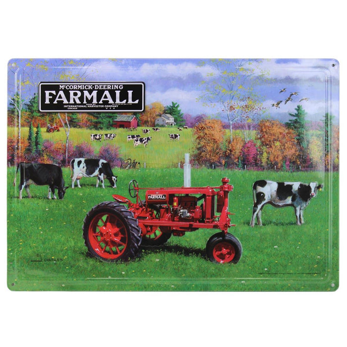 Set of 4 IH McCormick Farmall Embossed Metal Signs, 16.75in x 12in