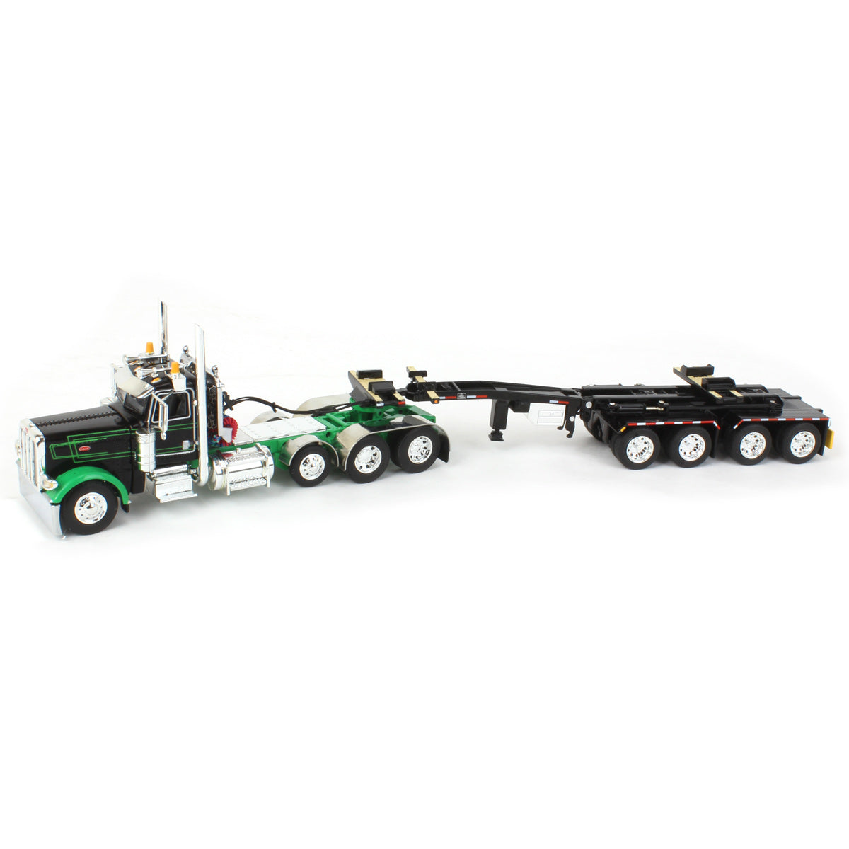 1/64 Black/Green Peterbilt 389 Semi Truck with ERMC Hydra-Steer