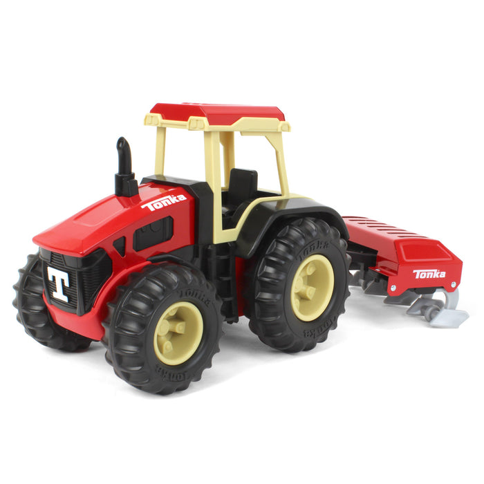 Tonka Steel Classics Retro Cab Tractor with Red Plow