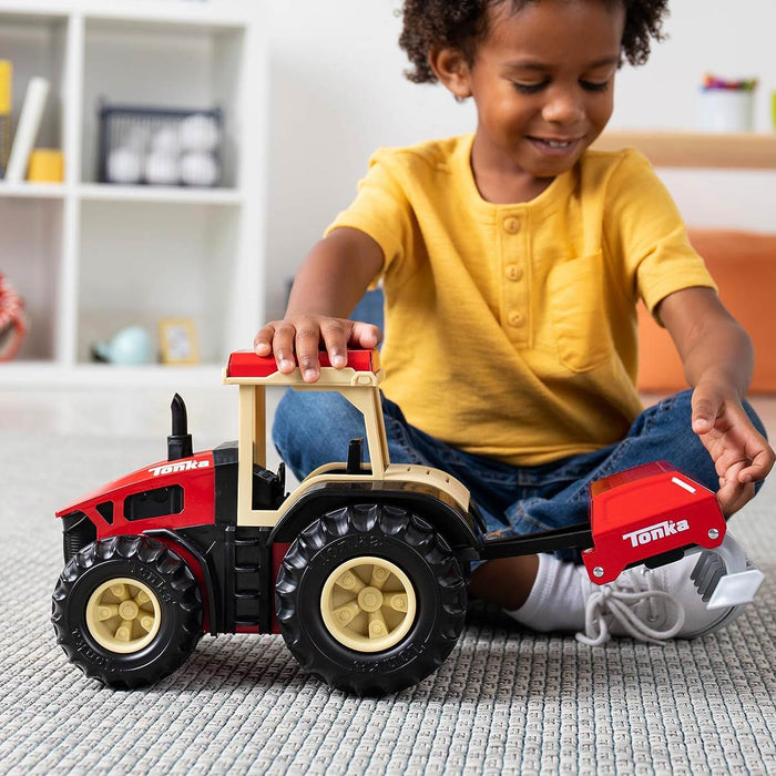 Tonka Steel Classics Retro Cab Tractor with Red Plow