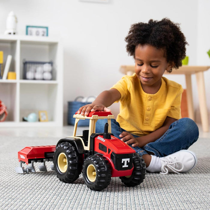 Tonka Steel Classics Retro Cab Tractor with Red Plow