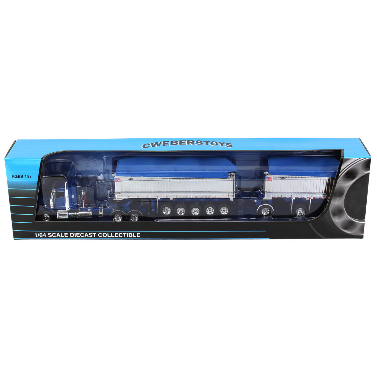 1/64 Blue/Chrome Kenworth T800 w/ Chrome East Genesis II End Dump