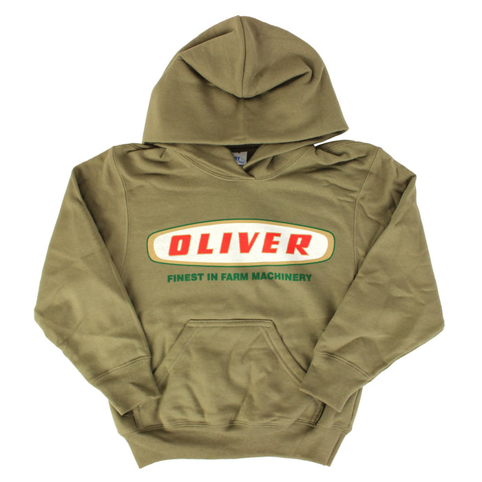 Youth Oliver Oval Logo Tan Hooded Sweatshirt