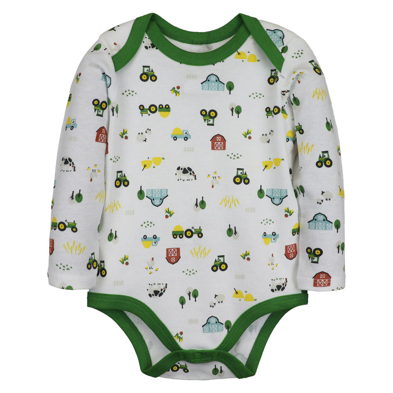 John Deere Infant Farmland White Onesie