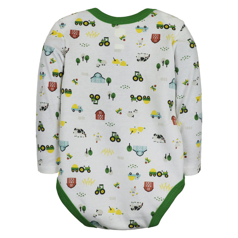 John Deere Infant Farmland White Onesie