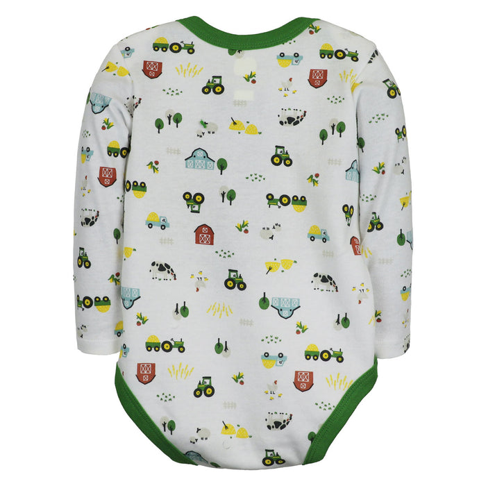 John Deere Infant Farmland White Onesy