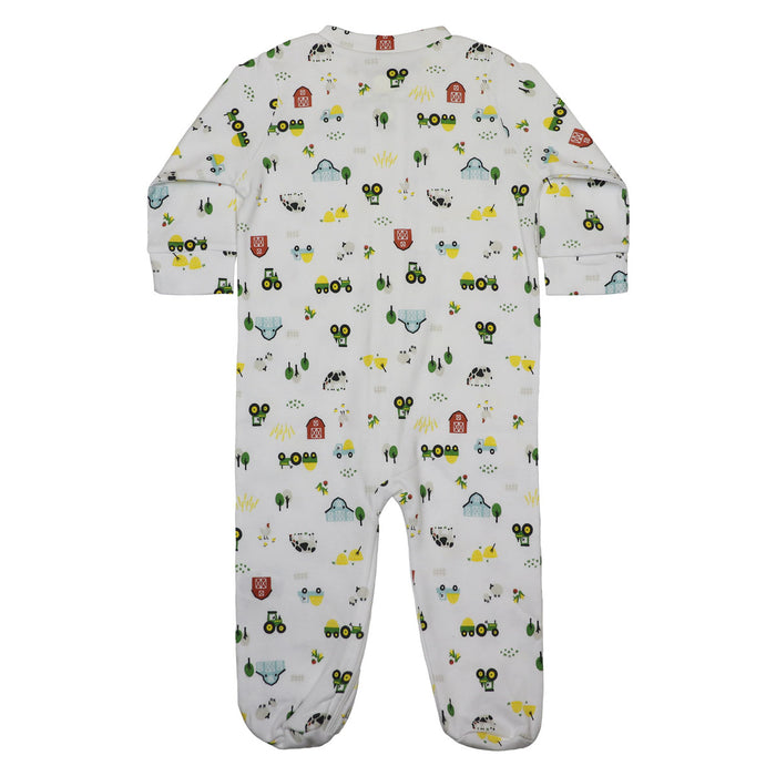 John Deere Infant Farmland White Zip-Up Coverall