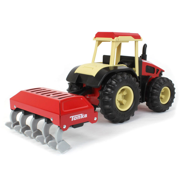 Tonka Steel Classics Retro Cab Tractor with Red Plow