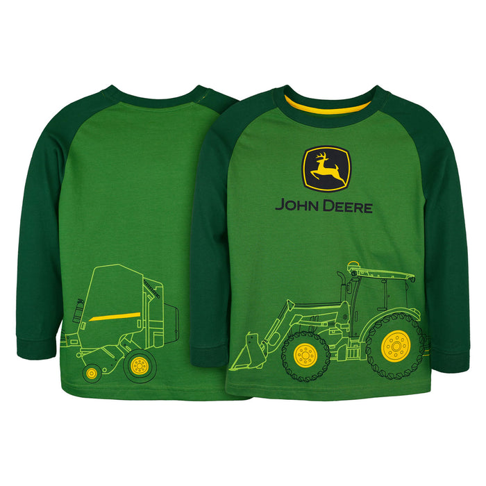 John Deere Childrens' Hay Baler Long Sleeve T-Shirt