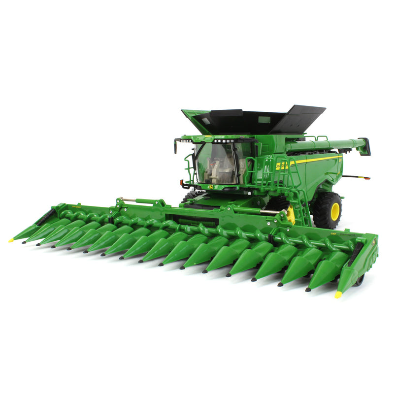 (B&D) 1/32 John Deere X9 1000 Tracked Combine with Corn Head & Draper Head, ERTL Prestige Collection - Damaged Box
