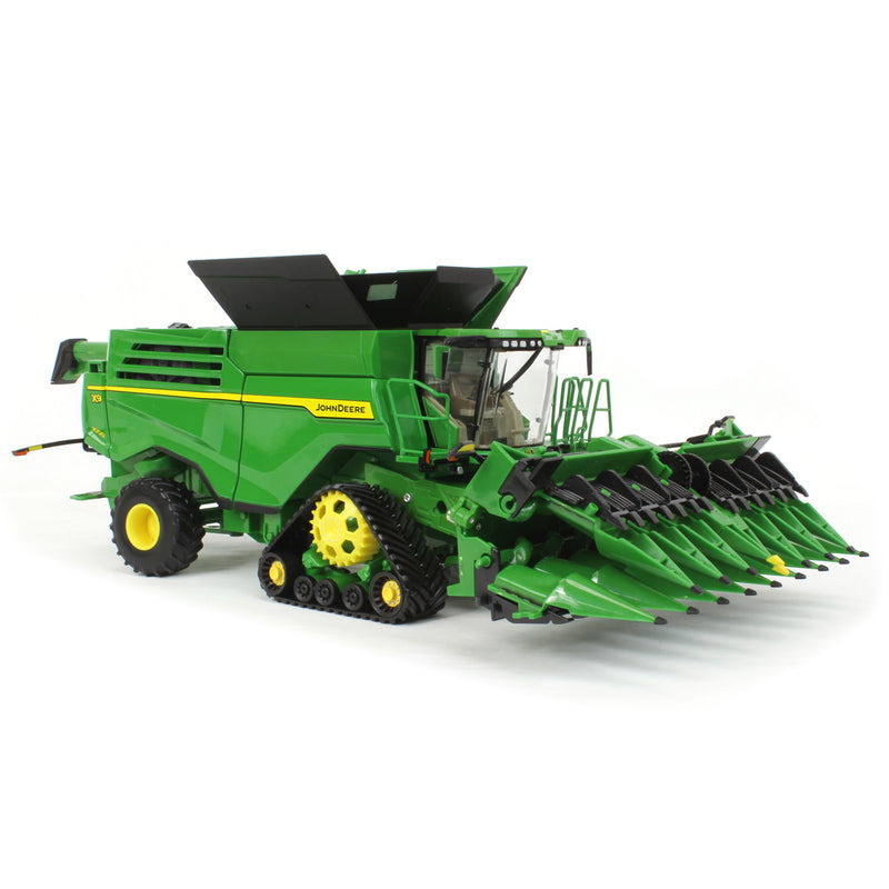 (B&D) 1/32 John Deere X9 1000 Tracked Combine with Corn Head & Draper Head, ERTL Prestige Collection - Damaged Box