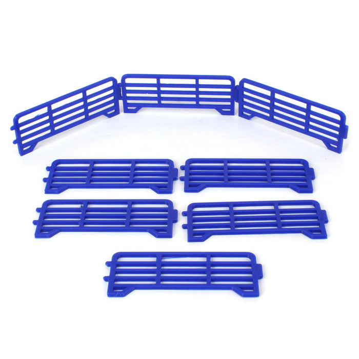 1/64 Pack of 8 Blue Short Fence Links,  3D Printed