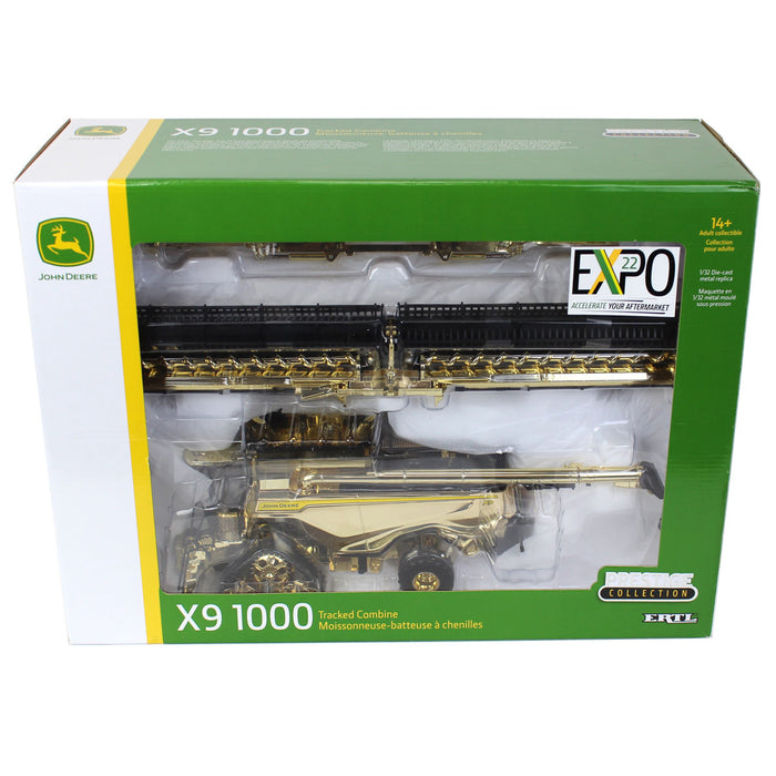 Gold Chrome ~ 1/32 John Deere X9 1000 Combine with Tracks, 2022 John Deere EXPO