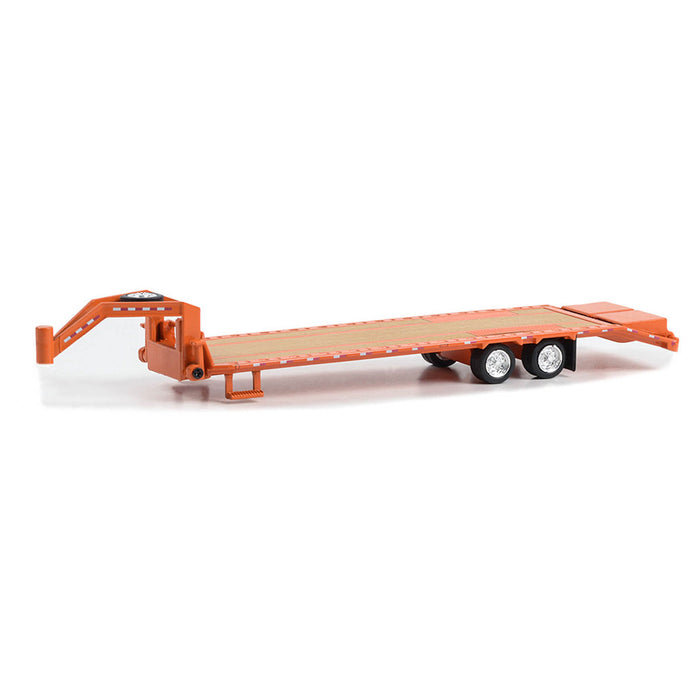 1/64 Gooseneck Trailer, Orange with Red & White Conspicuity Stripes, Hobby Exclusive