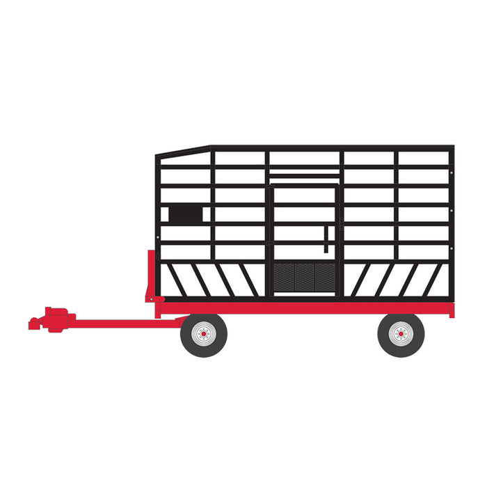 1/64 Bale Throw Wagon, Black and Red, Down on the Farm Series 8