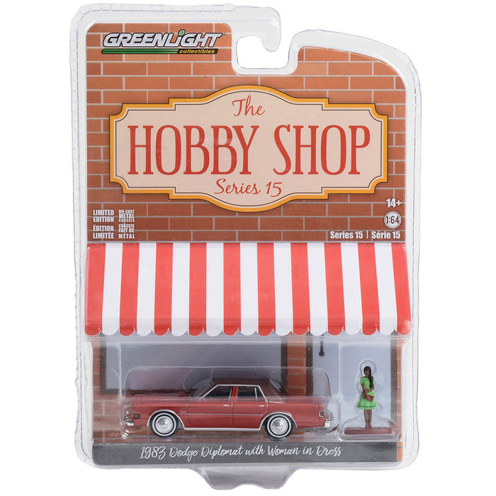 1/64 1983 Dodge Diplomat with Woman in Dress, Hobby Shop Series 15