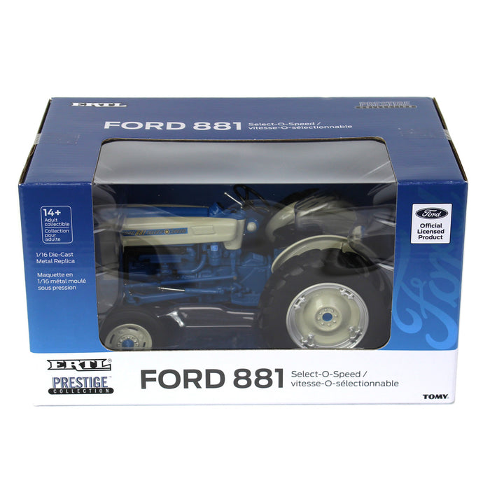 (B&D) Blue Chase Unit ~ 1/16 Ford 881 Select-O-Speed Wide Front, ERTL Prestige Collection - Damaged Item