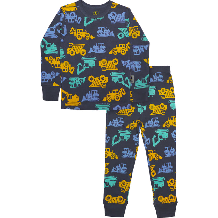 Children John Deere Construction Ombre Blue Pajama Set