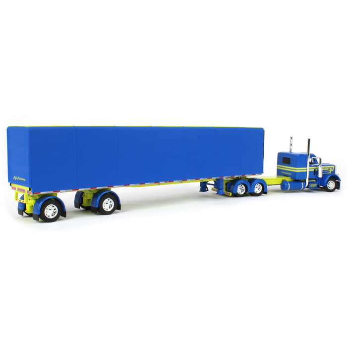 1/64 Peterbilt 379 36in Sleeper w/ 53ft Utility Roll Tarp Trailer, Big Rigs #12: DSD Transport LLC, DCP by First Gear