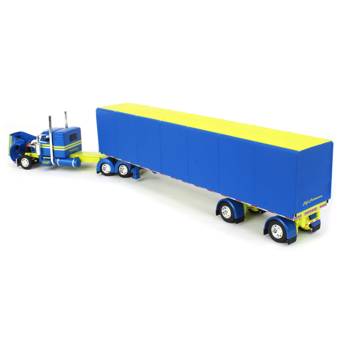 1/64 Peterbilt 379 36in Sleeper w/ 53ft Utility Roll Tarp Trailer, Big Rigs #12: DSD Transport LLC, DCP by First Gear