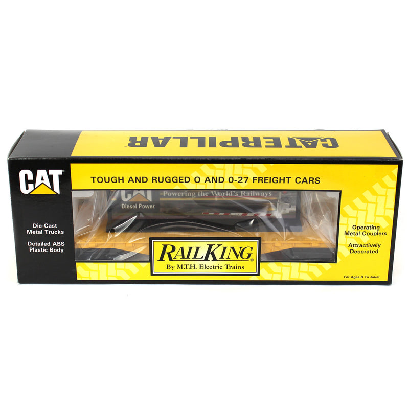1/48 O Gauge and O-27 Caterpillar Flat Car with Billboard, RailKing by MTH