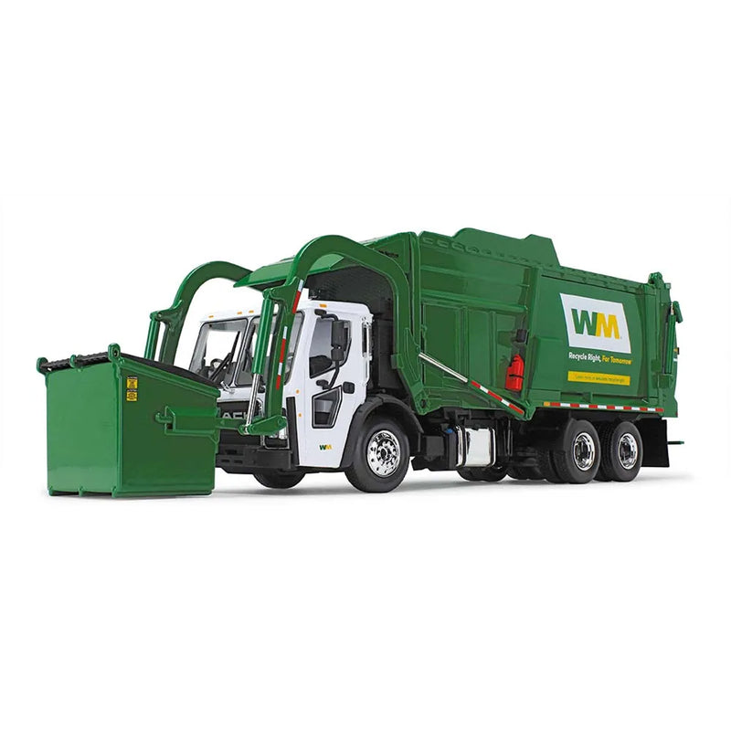 (B&D) 1/34 Mack LR Garbage Truck with McNeilus Meridian Front Loader & Dumpster, Waste Management - Damaged Box