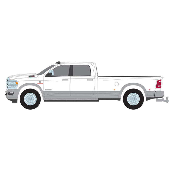 1/64 2020 Ram 3500 Laramie Dually, Bright White & Billet Silver, Dually Drivers Series 14